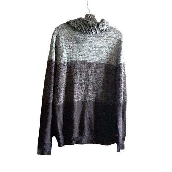 Mens Trash Nouveau Gray Burgundy Knit Metal Zip Turtle Neck Neck M Gift Idea - Picture 7 of 14